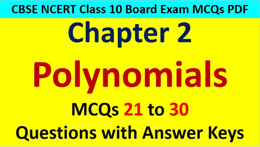 Important MCQ Questions for Class 10 Maths Chapter 2 Polynomials AMBiPi